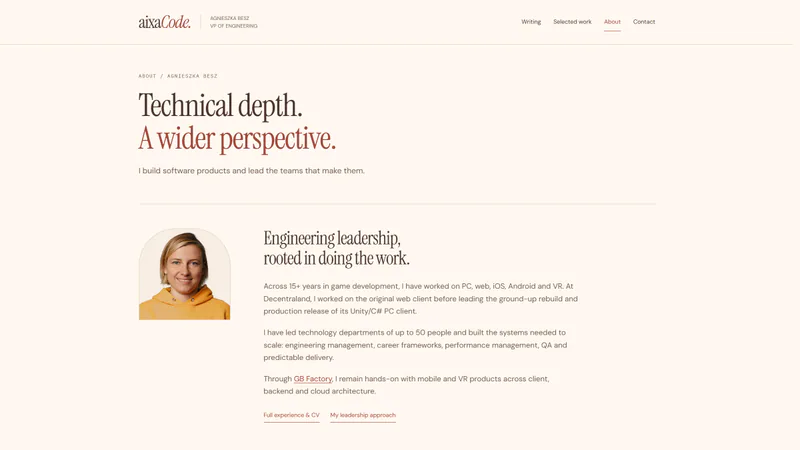The about page