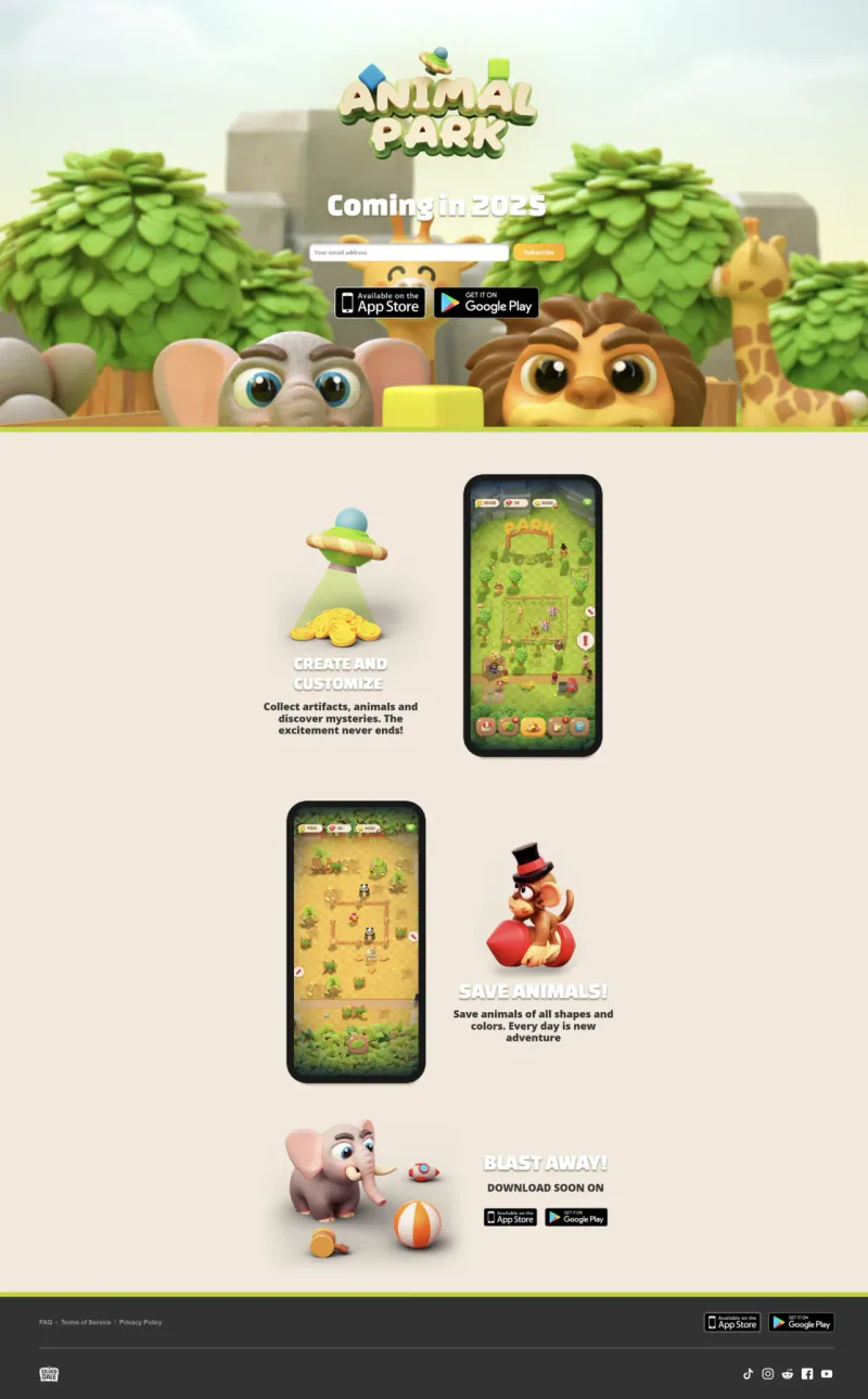 Animal Park Game website