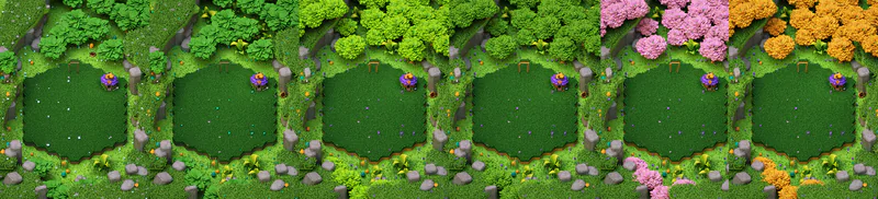 Mostly trying different colors for trees and fixing details.