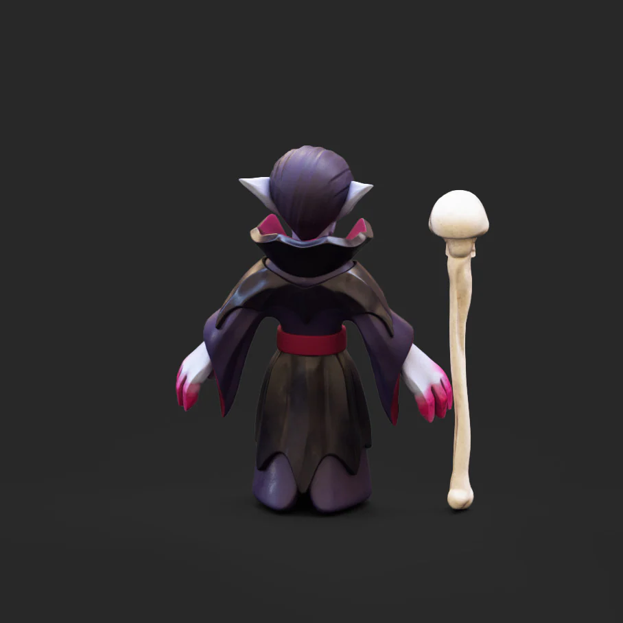 Back side of the character